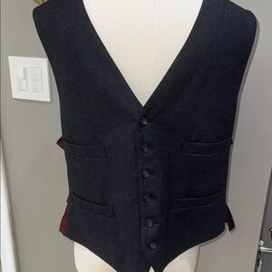 Vintage Dark Gray Men's Wool Vest